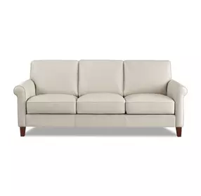 Lachlan Vanilla Leather 84" Sofa