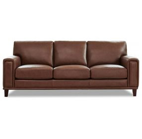 Halwyn Pecan Leather 89" Sofa