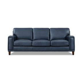 Halwyn Navy Leather 89" Sofa
