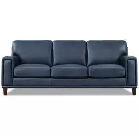 Halwyn Navy Leather 89" Sofa