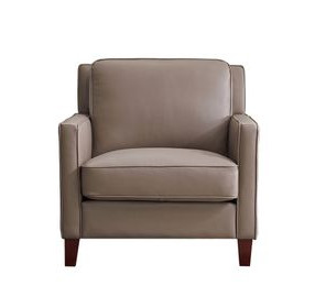 Arden Taupe Leather Upholstered Accent Chair
