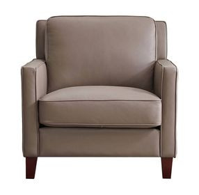 Arden Taupe Leather Upholstered Accent Chair