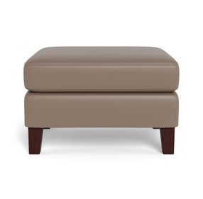 Arden Taupe Leather Upholstered Rectangular Ottoman