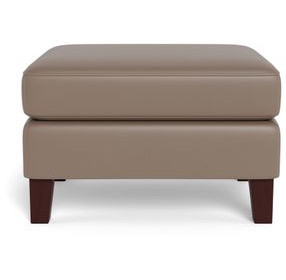 Arden Taupe Leather Upholstered Rectangular Ottoman