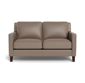 Arden Taupe Leather 60" Loveseat
