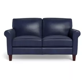 Lachlan Navy Leather 60" Loveseat