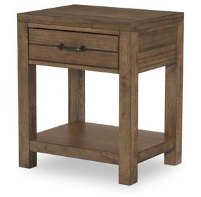 Summer Camp Tree House Brown 1 Drawer Nightstand with USB Charging and Motion Light