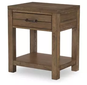 Summer Camp Tree House Brown 1 Drawer Nightstand with USB Charging and Motion Light