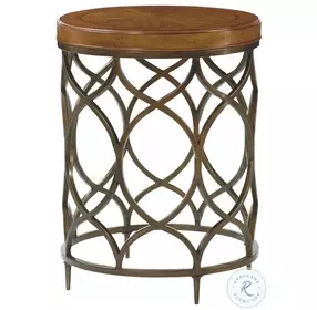 Hidden Treasures Brown And Dark Bronze Metal Round Lamp Table