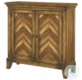 Hidden Treasures Brown Chevron Cabinet