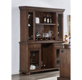 Merion Brown 6 Shelves Back Bar and Hutch