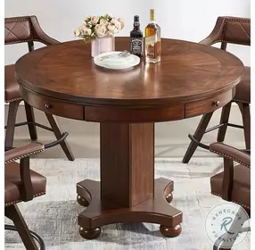 Merion Distressed Walnut Round Game Table