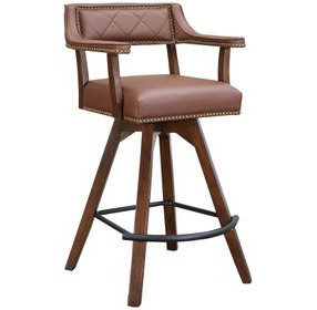 Merion Brown Spectator Swivel Upholstered Barstool