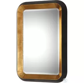Milena Metallic Gold and Distressed Black Mirror