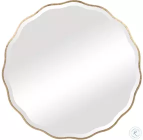 Aneta Aged Gold Round Mirror