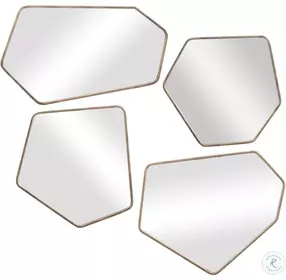 Maelis Aged Gold Mirror Set Of 4