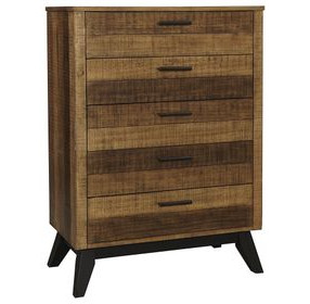 Urban Rustic Brushed Wheat 5 Drawer Chest