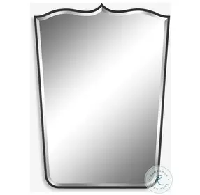 Tiara Satin Black Curved Mirror