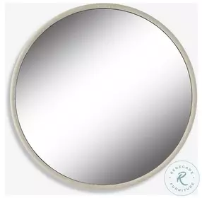Isadore White Round Mirror