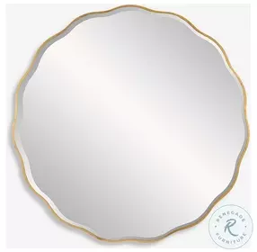 Waldora Aged Gold Large Round Mirror