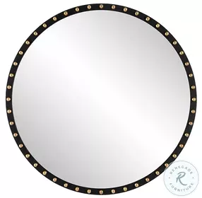 Diana Matte Black Round Mirror