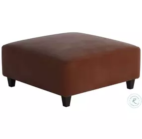 Bella Burnt Orange Burnt Orange 16" Square Cocktail Ottoman