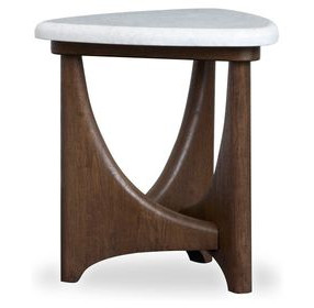 Elowen Vale Turkish Coffee and White Triangular Marble Top End Table