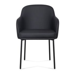 Sydney Black Upholstered Arm Chair Set of 2