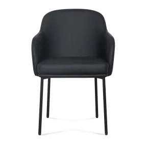 Sydney Black Upholstered Arm Chair Set of 2