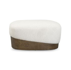 Domina Off White Upholstered Rectangular Ottoman