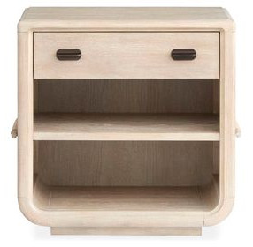 Sunset Cove Sanibel Brown 1 Drawer Open Nightstand with USB Charging