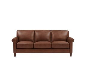 Lachlan Pecan Leather 84" Sofa
