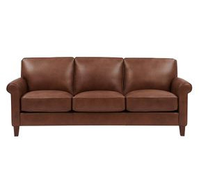 Lachlan Pecan Leather 84" Sofa