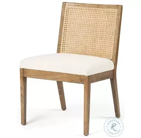 Antonia Savile Flax And Toasted Parawood Performance Fabric Armless Dining Chair