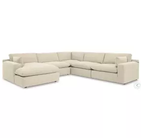 Elyza Linen 5 Piece Sectional with LAF Chaise