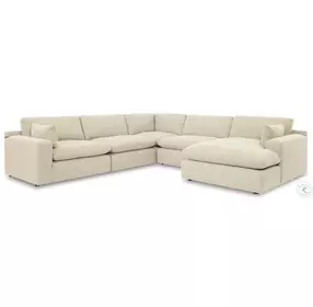 Elyza Linen 5 Piece Sectional with RAF Chaise