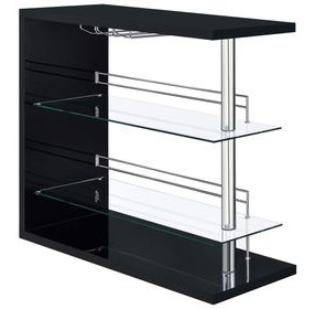 Prescott Glossy Black Rectangular Bar Unit