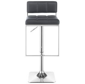 Alameda Chrome And Grey Adjustable Bar Stool