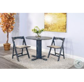Hearthwood Haven Blue Ocean Blue Drop Leaf Round Dining Room Set