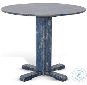 Hearthwood Haven Ocean Blue 36" Round Drop Leaf Dining Table
