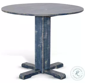 Hearthwood Haven Ocean Blue 36" Round Drop Leaf Dining Table