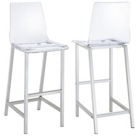 Juelia Chrome And Clear Acrylic Bar Stool Set of 2