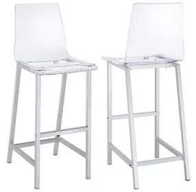Juelia Chrome And Clear Acrylic Bar Stool Set of 2
