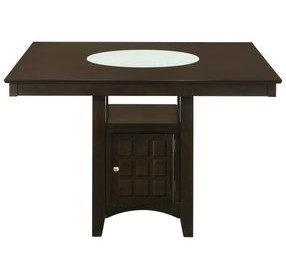 Gabriel Cappuccino Counter Height Storage Dining Table with Built-in Lazy Susan