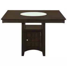 Gabriel Cappuccino Counter Height Storage Dining Table with Built-in Lazy Susan