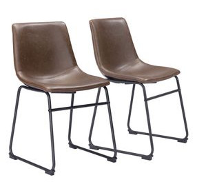Smart Vintage Espresso Dining Chair Set of 2