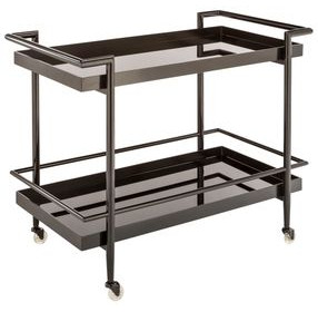 Livingston Matte Black Bar Cart