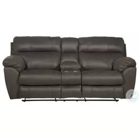 Atlas Charcoal Reclining Console 86" Loveseat