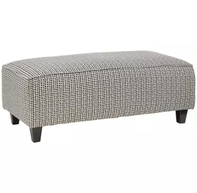 Wowza Dusk Tan and Black Upholstered Rectangular Cocktail Ottoman