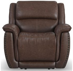 Beau Dark Sable Brown Zero Gravity Power Recliner with USB Charging and Nailhead Trim